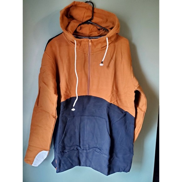 NWT Ampersand Ave Womens Half Zip Brown Black Single Hood Sweatshirt Hoodie 3XL - Picture 4 of 5